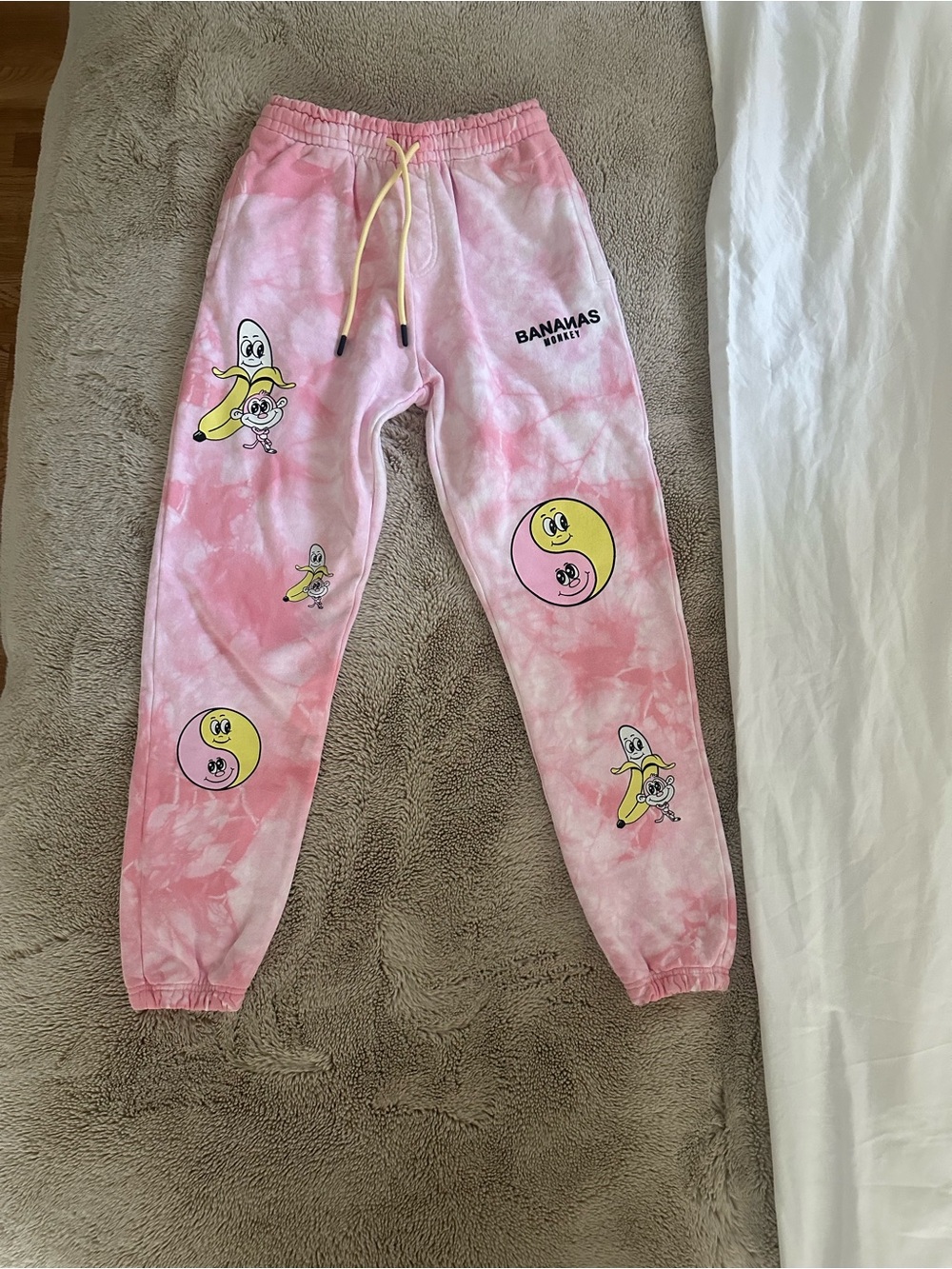 Bananas Monkey Going Bananas Pink Tie Dye Sweatpants